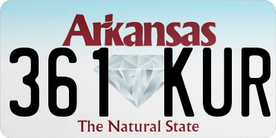 AR license plate 361KUR