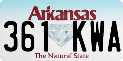 AR license plate 361KWA