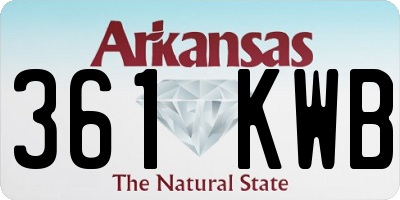 AR license plate 361KWB