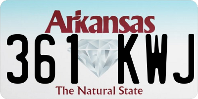 AR license plate 361KWJ