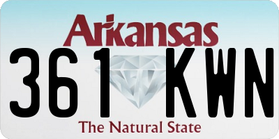 AR license plate 361KWN