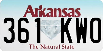 AR license plate 361KWO