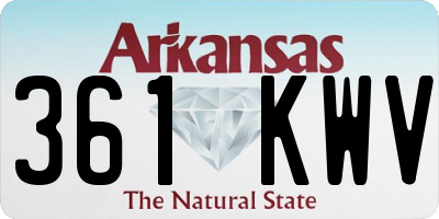 AR license plate 361KWV