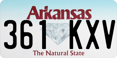 AR license plate 361KXV