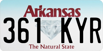 AR license plate 361KYR