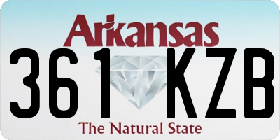 AR license plate 361KZB