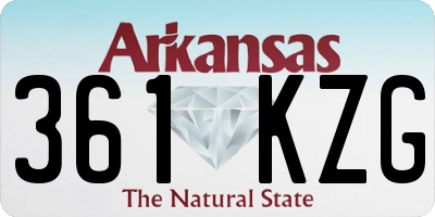 AR license plate 361KZG