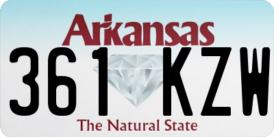 AR license plate 361KZW