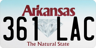 AR license plate 361LAC