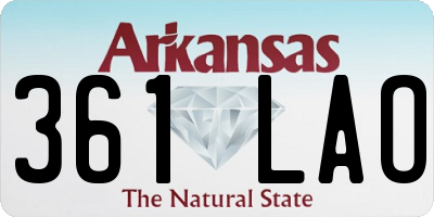 AR license plate 361LAO