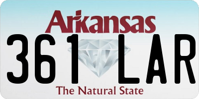 AR license plate 361LAR