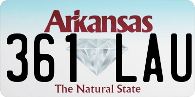 AR license plate 361LAU