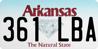 AR license plate 361LBA