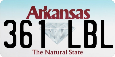 AR license plate 361LBL