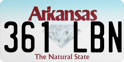 AR license plate 361LBN