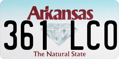 AR license plate 361LCO