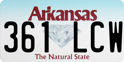AR license plate 361LCW