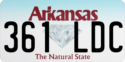 AR license plate 361LDC