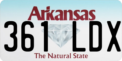 AR license plate 361LDX