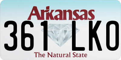 AR license plate 361LKO