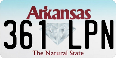 AR license plate 361LPN