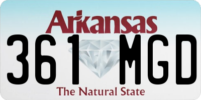 AR license plate 361MGD