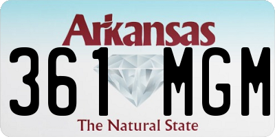 AR license plate 361MGM