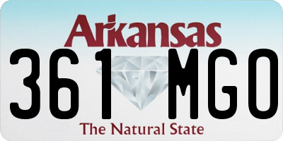 AR license plate 361MGO