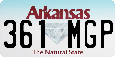 AR license plate 361MGP