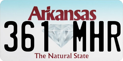 AR license plate 361MHR