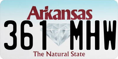 AR license plate 361MHW