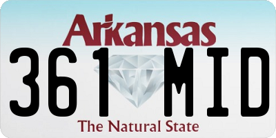 AR license plate 361MID