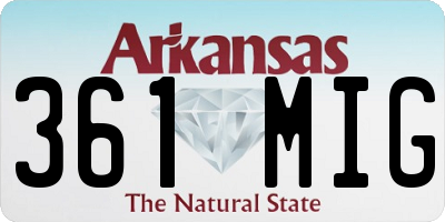 AR license plate 361MIG
