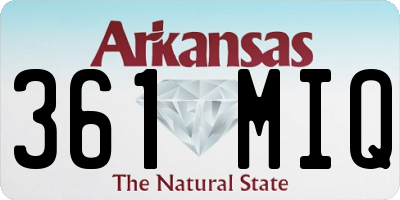 AR license plate 361MIQ