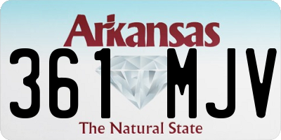 AR license plate 361MJV