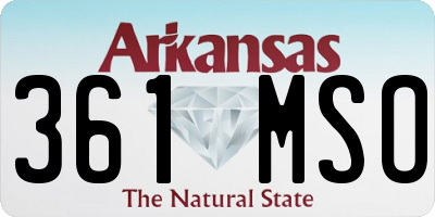 AR license plate 361MSO