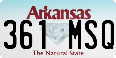 AR license plate 361MSQ