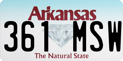 AR license plate 361MSW