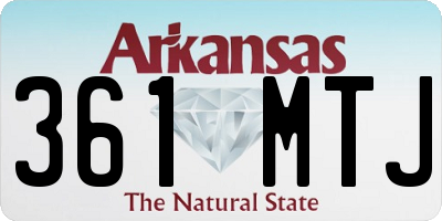 AR license plate 361MTJ