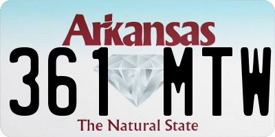 AR license plate 361MTW