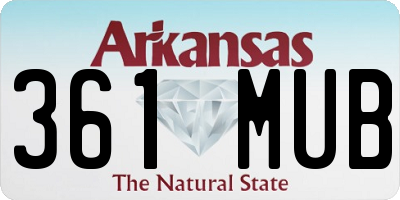 AR license plate 361MUB