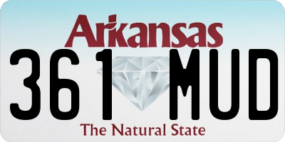 AR license plate 361MUD