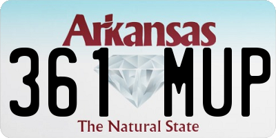 AR license plate 361MUP