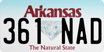 AR license plate 361NAD