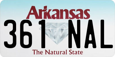 AR license plate 361NAL