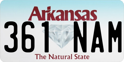 AR license plate 361NAM