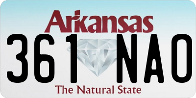 AR license plate 361NAO