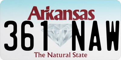 AR license plate 361NAW