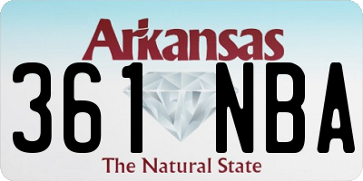 AR license plate 361NBA