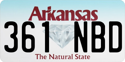 AR license plate 361NBD